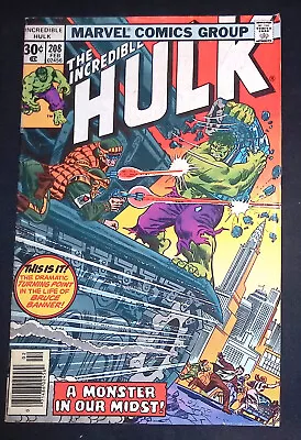 Buy The Incredible Hulk #208 Silver Age Marvel Comics F/VF • 8.99£