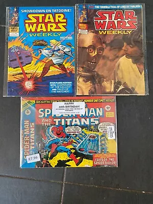 Buy Vintage Marvel Star Wars Comic Books Spiderman Titans  X 3 Comics • 3.99£