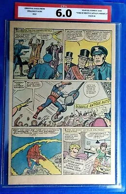 Buy Strange Tales #114 CPA 6.0 Single Page #6 1st S.A. Captain America Kirby Art • 39.52£