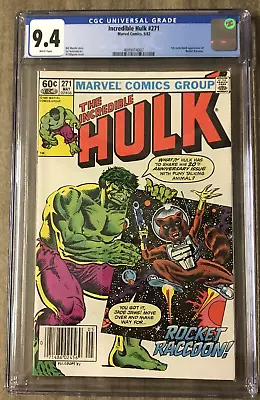 Buy Incredible Hulk #271 1st Rocket Raccoon CGC 9.4 Guardians Of The Galaxy Vol. 3 • 394.96£
