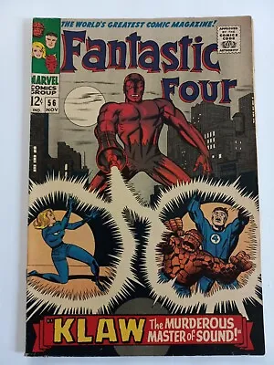 Buy Fantastic Four 56 (2nd App Of Klaw) 1966 Marvel Silver Surfer Inhumans Medusa • 48.26£