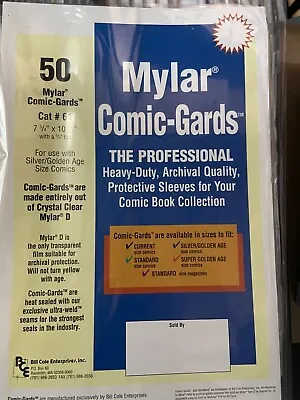 Buy Mylar Comic Gards Silver Age Bill Cole Enterprises Sealed Pack Of 50 Heavy Duty • 49.99£
