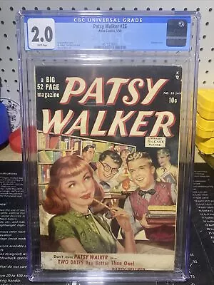 Buy Patsy Walker #26 CGC 2.0 Atlas 1950 GOLDEN AGE COMIC BOOK • 296.47£