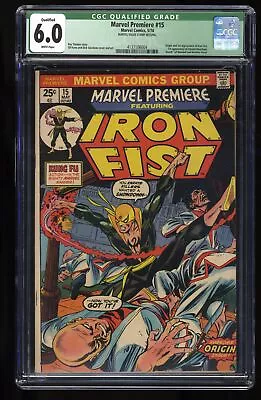 Buy Marvel Premiere #15 CGC FN 6.0 (Qualified) 1st Appearance Origin Iron Fist! • 87.27£