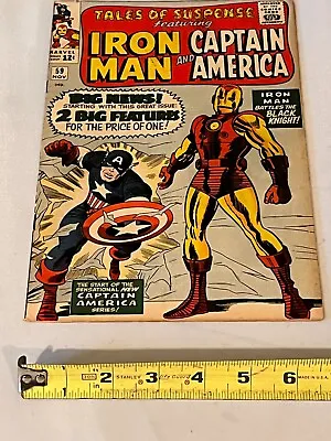 Buy SILVER AGE MARVEL   TALES OF SUSPENCE   #59 1st CAPT. AMERICA & 1st JARVIS • 158.59£