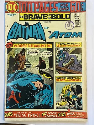 Buy BRAVE AND THE BOLD #115 Batman The Atom 100 Pages DC Comics 1974 FN/VF • 10.95£
