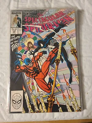 Buy Spectacular Spider-Man #137 - Tarantula & Tombstone App - Buscema - 1988 • 6.30£