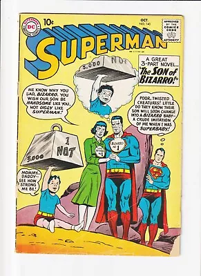 Buy SUPERMAN COMIC #140 1960  Bizarro Jr. 1st Blue Kryptonite Wayne Boring Supergir/ • 35.62£