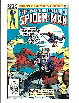 Buy SPECTACULAR SPIDER-MAN # 57 (WILL O' The WISP App Frank Miller Cvr. AUG 1981) VF • 3.95£