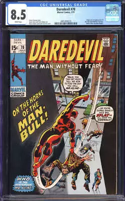 Buy Daredevil #78 Cgc 8.5 White Pages // 1st App Of Man-bull Marvel Comics 1971 • 47.44£