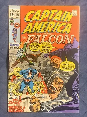 Buy Captain America #136 Fine Plus 6.5 The Falcon Nick Fury Gene Colan Art 1971 • 6.02£