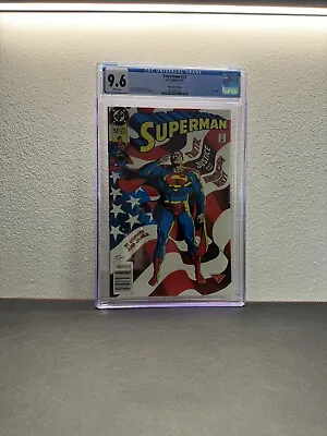 Buy Superman #53, CGC 9.6, DC, March 1991, American Flag Cover! NEWSSTAND! • 55.40£
