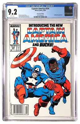 Buy Captain America #334 Newsstand Lemar As Bucky CGC NM- 9.2 White Pages 4220850004 • 39.18£