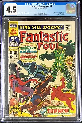 Buy FANTASTIC FOUR ANNUAL #5 Comic CGC 4.5 SILVER SURFER Stan Lee 1967 Jack Kirby • 134.87£