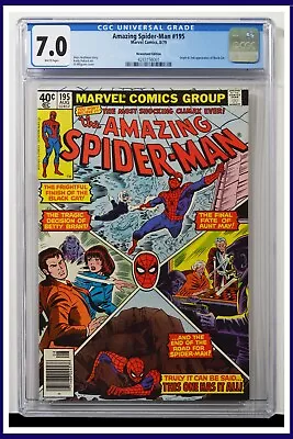 Buy Amazing Spider-Man #195 CGC Graded 7.0 Marvel 1979 Newsstand Edition Comic Book. • 61.67£