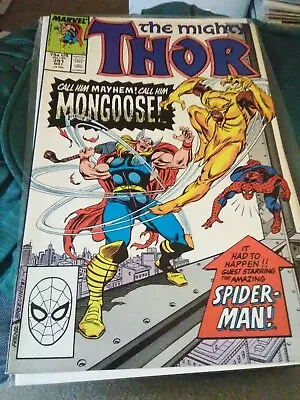 Buy The Mighty Thor#391A, 1st & Cover Mongoose, 1st Eric Masterson, 1988 • 11.87£