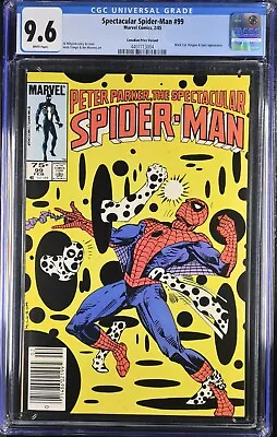 Buy Spectacular Spider-Man #99 CGC 9.6 CANADIAN Price Variant Marvel 1985 Spot Cover • 158.31£