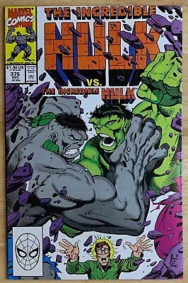 Buy Incredible Hulk #376 Grey Hulk Vs. Green Hulk, David/Keown/McLeod 1990 9.0 FN/VF • 4.79£