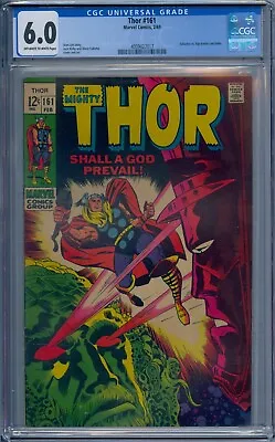 Buy Thor #161 Cgc 6.0 Galactus Vs Ego Jack Kirby 7017 • 79.44£