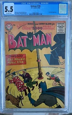 Buy Batman #103 (1956) CGC 5.5 -- Bill Finger & Arnold Drake; Bat-Hound Appearance • 411.58£