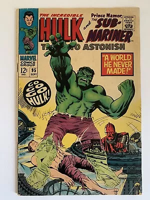 Buy Tales To Astonish #95 6.0 Fn 1967 Hulk And Sub-mariner Marvel Comics • 11.06£