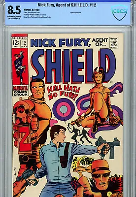 Buy Nick Fury, Agent Of S.H.I.E.L.D. #12 (1969) Marvel CBCS 8.5 OW/White Hydra • 66.46£