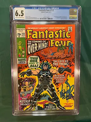 Buy Fantastic Four 113 Cgc 6.5 Marvel Comics 1971 1st Overmind Bruce Banner New Case • 96.51£