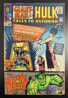 Buy Tales To Astonish #66 Marvel Comics 1965 Hulk + Giant Man 1st Madame Macabre VG- • 23£