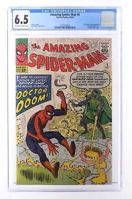 Buy Amazing Spider-Man #5 - Marvel 1963 CGC 6.5 1st Doctor Doom Appearance • 2,219.58£