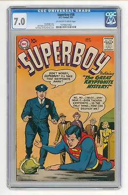 Buy Superboy #58 CGC 7.0 F/VF Oregon Collection With Certificate • 275£