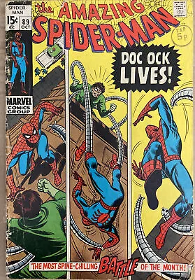 Buy Amazing Spider-Man #89 Oct 1970 Doc Ock Lives ! Romita Artwork Stan Lee Story • 24.99£
