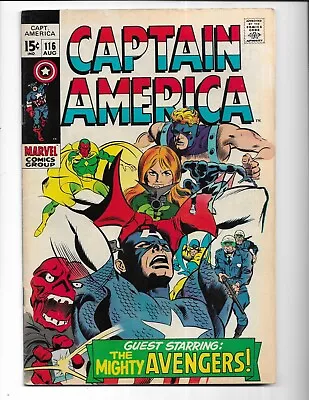 Buy Captain America 116 - F- 5.5 - Bucky - Sharon Carter - Yellowjacket  (1969) • 19.28£