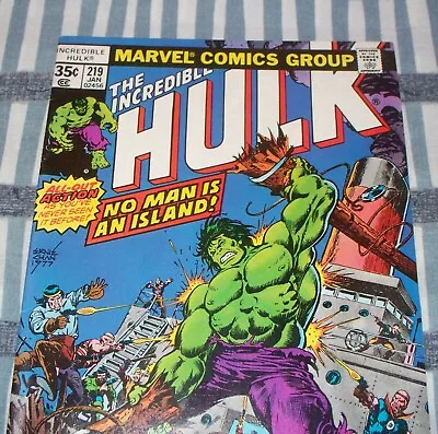 Buy Rare Double Cover The Incredible HULK #219 From Jan. 1978 In VF+ (8.5) Condition • 94.87£