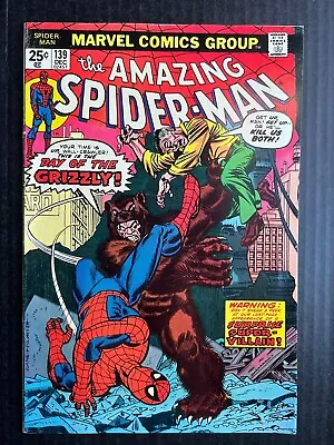 Buy AMAZING SPIDER-MAN #139 December 1974  1st Appearance Of Grizzly • 43.97£