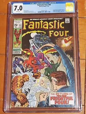 Buy Fantastic Four #94 (1970) Cgc 7.0 1st App Agatha Harkness Disney+ Series Soon • 236.62£