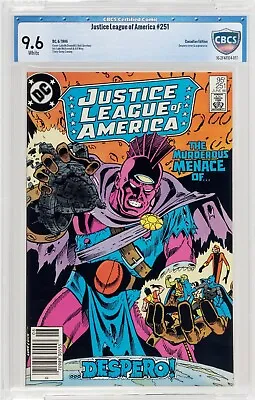 Buy 🔥 Justice League Of America #251 NEWSSTAND Canadian CBCS 9.6 White Pages DC Cgc • 46.37£