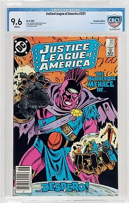 Buy Justice League Of America #251 NEWSSTAND Canadian CBCS 9.6 White Pages DC Cgc • 90.42£