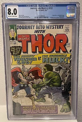 Buy Journey Into Mystery #112 (1965) CGC 8.0 : Thor V Hulk Battle : Loki Origin • 1,159.30£