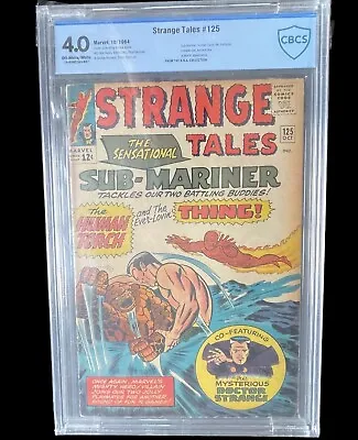 Buy Strange Tales #125 Dr. Strange CBCS 4.0  OFWHT/WHT PGS Sub-Mariner Mordo Appr. • 116.54£