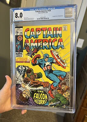 Buy Captain America #126 Marvel Comics 1970 CGC 8.0 1st App. Diamond Head Cap Falcon • 158.32£