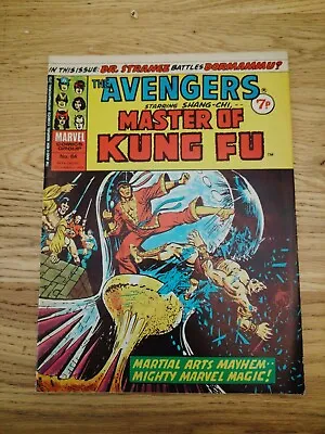 Buy The Avengers Starring Shang - Chi Master Of Kung Fu UK Marvel  64 1974 Very Good • 2.99£