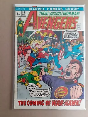 Buy Avengers # 98.Versus War-Hawk. Barry Smith Art. 1970 Marvel Comic. F/FV Uk Price • 29.99£
