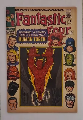 Buy Fantastic Four #54 Sep 1966 Inhumans Black Panther Klaw Silver Marvel FN- • 31.98£