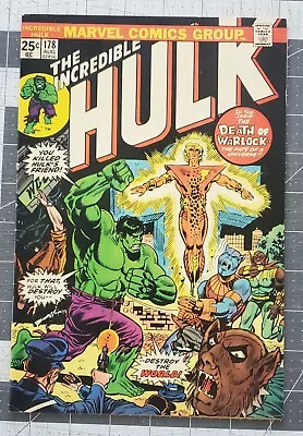 Buy Incredible Hulk #178 (Marvel, 1974) Death And Rebirth Of Adam Warlock Fine • 7.99£