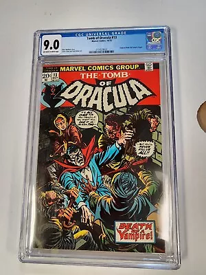 Buy TOMB OF DRACULA #13 CGC 9.0 Off White/WHITE PAGES MARVEL Comics 1973 • 159.90£