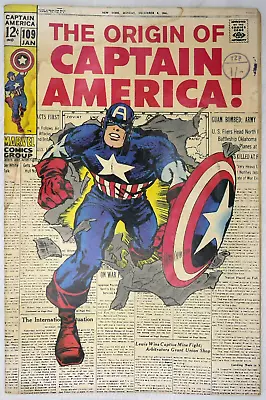 Buy Captain America #109 Classic Cover Marvel Comics  (1968) • 44.95£
