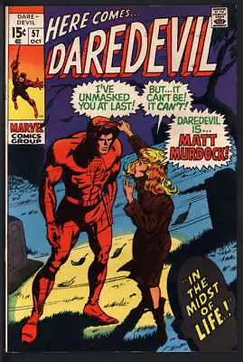 Buy Daredevil #57 8.5 // Daredevil Reveals Identity To Karen Page Marvel Comics 1969 • 35.68£