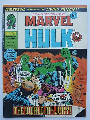 Buy Mighty World Of Marvel #137 - Hulk - Marvel UK Comic - 17 May 1975 FN+ 6.5 • 5.25£