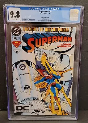 Buy Superman #91 (7/94) ~ Cgc 9.8 ~ Wp ~ Dc Comics ~ Dc Universe Logo Variant • 78.83£