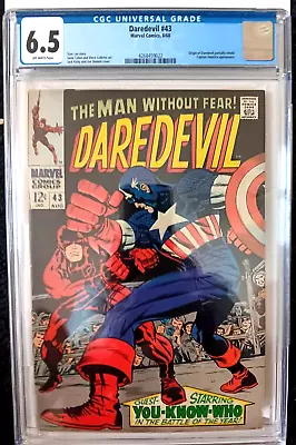 Buy Daredevil #43 CGC 6.5 1968  - Captain America!!! • 98.94£